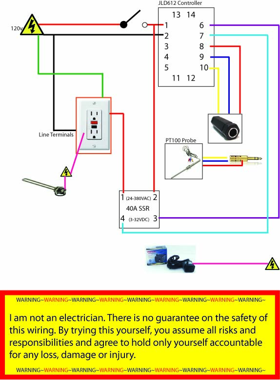 Wiring the JLD 612 PID controller with Solid State Relay ... pid ssr wiring diagram to 
